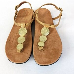 Vionic Gold Cork Lizbeth Sandals Size 9.5